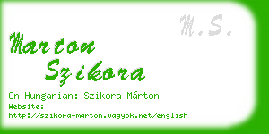 marton szikora business card