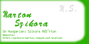 marton szikora business card